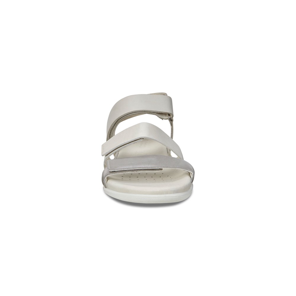 ECCO Womens Sandals White/Silver - Flash Flat - AZQ-301482